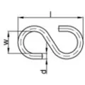 Toolcraft 159551 S-kroge 80 mm Galvaniseret stål 100 stk