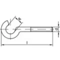 Toolcraft 159615 Bøjede skruekroge 40 mm Galvaniseret stål M4 100 stk