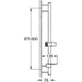 GROHE Rainshower SmartActive shower rail, 900 mm, supersteel