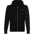 Fred perry for man. J7536 Full Zip Hooded Sweatshirt Black (XL), Casual, Cotton