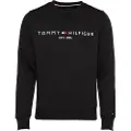 Tommy Hilfiger for man. MW0MW11596 Crewneck sweatshirt with embroidered logo black (L), Casual, Organic Cotton, Sustainable