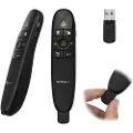 StarTech.com Wireless Presentation Remote with Green Laser Pointer - 90 ft. (27 m) - USB Presentation Clicker for Mac and Windows (PRESREMOTEG) - Presentasjonsfjernstyring - RF - svart