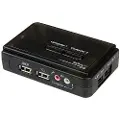 StarTech.com 2 Port USB VGA KVM Switch - Single VGA - Hot-key & Audio Support - 2048x1536 @60Hz KVM Switch - KVM Video Switch (SV211KUSB) - KVM / lydsvitsj - 2 x KVM/lyd - 1 lokalbruker - stasjonær