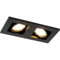 QAZQA Innfelt spotlight sort rektangulær 2 lys - Qure