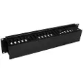 StarTech.com 2U Horizontal Finger Duct Rack Cable Management Panel with Cover - rack cable management panel - 2U