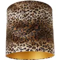 QAZQA Fløyelslampeskjerm leopardmønster 40/40/40 gull innside
