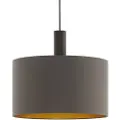 Eglo 97682, Brun, Gull, Brun, Gull, Stoff, Stål, Stoff, Rund, Sort