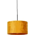 QAZQA Moderne pendellampe svart med gul skjerm 35 cm - Combi