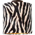 QAZQA Taklampe matt svart fløyelskjerm sebradesign 25 cm - Combi