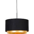 QAZQA Moderne pendellampe sort med gull 47 cm Duo Shade - Combi