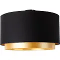 QAZQA Moderne taklampe sort med gull 47 cm Duo Shade - Combi