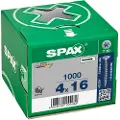 Spax 1191010400165 SPAX Seko-T Træskrue 4 mm 16 mm Torx, Invendig sekskant Stål Galvaniseret 1000 stk