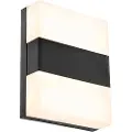 QAZQA Moderne vegglampe for utendørs bruk svart IP44 inkl. LED - Dualy