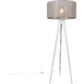 QAZQA Moderne gulvlampe stativ hvit med taupe skjerm 50 cm - Tripod Classic