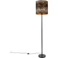 QAZQA Gulvlampe sort skjerm leopardmønster 40 cm - Simplo