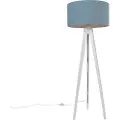 QAZQA Gulvlampe stativ hvit med lyseblå skjerm 50 cm - Tripod Classic