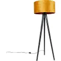QAZQA Gulvlampe Tripod svart med gullskjerm 50 cm - Tripod Classic