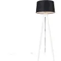 QAZQA Moderne stativ hvit med svart linjskjerm 45 cm - Tripod Classic