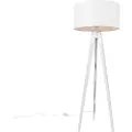 QAZQA Moderne gulvlampe stativ hvit med skjerm hvit 50 cm - Tripod Classic
