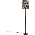 QAZQA Moderne gulvlampe sort stoffskjerm Zebra 40 cm - Simplo
