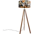 QAZQA Gulvlampe med svart skjerm i påfugl-design rød 40 cm - Simplo