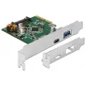 DeLOCK - USB-adapter - PCIe 3.0 x4 lav profil - USB-C 3.1 Gen 2 x 1 + USB 3.1 Gen 2 x 1
