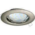 Eglo 98645, Innsunket spotlight, GU10, LED, 3000 K, 240 lm, Børstet stål, Nickel
