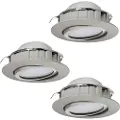 Eglo Pineda, Innsunket spotlight, Ikke-utskiftbare pærer, LED, 6 W, 3000 K, Nickel