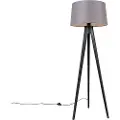 QAZQA Stativ svart med linjskjerm taupe 45 cm - Tripod Classic