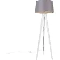 QAZQA Moderne stativ hvit med linjeskjerm mørk grå 45 cm - Tripod Classic
