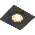 QAZQA Smart innfelt spotlight svart firkantet IP44 inkl. Wifi GU10 - Xena