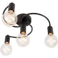 QAZQA Smart taklampe svart inkl. 4 Wifi G95 - Facil