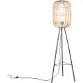 QAZQA Smart rustikk gulvlampe rotting inkl. WiFi A60 - Manila