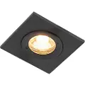 QAZQA Moderne innfelt spotlight sort firkantet IP44 - Xena