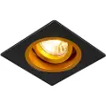 QAZQA Nedfelt spotlight sort med gull 9,3 cm roterbar og vippbar - Chuck