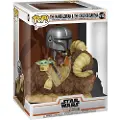 Funko POP! Pop! The Mandalorian Stjernekrigen Mando På Bantha-figur Med Barn I Veske