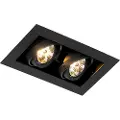 QAZQA Moderne innfelt spotlight sort 2-lys justerbar - Oneon 70