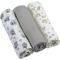 Babyono Muslin bleier, grå, 3 stk (348/01)