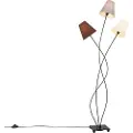 QAZQA Design gulvlampe sort med stoffskjermer 3-lys - Melis
