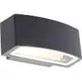 QAZQA Moderne utendørs vegglampe grafitt 14,3 cm IP44 - Latina