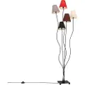 QAZQA Design gulvlampe sort med stoffskjermer 5-lys - Melis