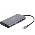 DeLOCK - Ekstern videoadapter - USB-C 3.1 Gen 1 - HDMI, DisplayPort, RJ-45, USB 3.0 - grå - løsvekt
