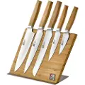 Richardson Sheffield NOMAD - Nomad 5-delt knivbloksæt med magnetisk knivblok i Bambustræ