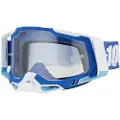 100% Goggles 100% RACECRAFT 2 BLUE (Transparent Glass Anti-Fog, LT 88% -92% + 10 Skidding) (NEW)