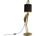 QAZQA Vintage gulvlampe messing stoffskjerm svart - Animal Crane
