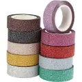 Creativ Company Glittertape, B: 15 mm, ass. farger, 10x6 m/ 1 pk.