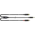 Cordial CFY 0.9 WCC, 2 x RCA, Hankjønn, 3.5mm, Hankjønn, 0,9 m, Sort