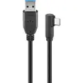 Goobay USB-C til USB A 3.0-kabel 90°, svart, 1 m - USB 3.0-plugg (Type A) > USB-C-plugg (66501)