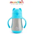 Munchkin drikkeflaske med håndtak og sugerør Cool Cat, blå, 237ml 18m+, 05192202WWW