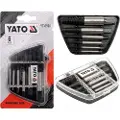 YATO YT-0590, Skrueuttrekkersett, - Ø3-6mm x 52mm - Ø6-8mm x 58mm - Ø8-11mm x 66mm - Ø11-14mm x 75mm - Ø14-18mm x 80mm -..., Boks, 6 stykker